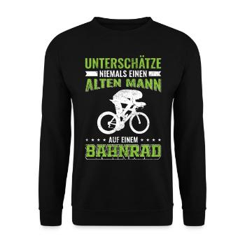 Bahnrad Mann Männer Sport | Bahnrad Bahnradsport - Unisex Pullover - Schwarz - Vorne - Alina (178cm) & Michal (187cm)