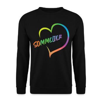 Sommelier Wine Drinking Tasting - Unisex Pullover - Schwarz - Vorne - Alina (178cm) & Michal (187cm)