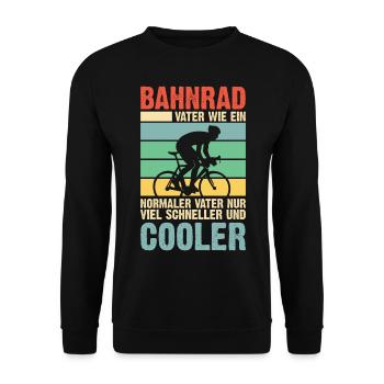 Bahnrad Vater Papa Vatertag Geschenk - Unisex Pullover - Schwarz - Vorne - Alina (178cm) & Michal (187cm)