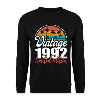 Vintage Geburtstag Geburtstag Retro 1992 Limited - Unisex Pullover - Schwarz - Vorne - Alina (178cm) & Michal (187cm)