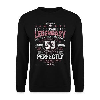 Vintage 53 Aged Perfectly Women on 53rd Birthday - Unisex Sweatshirt - black - Front - Alina (178cm) & Michal (187cm)
