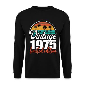 Vintage Birthday Birthday Retro 1975 Limited - Unisex Sweatshirt - black - Front - Alina (178cm) & Michal (187cm)