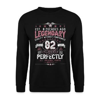 Vintage 82 Aged Perfectly Women on 82nd Birthday - Unisex Sweatshirt - black - Front - Alina (178cm) & Michal (187cm)