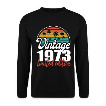 Vintage Geburtstag Geburtstag Retro 1973 Limited - Unisex Pullover - Schwarz - Vorne - Alina (178cm) & Michal (187cm)