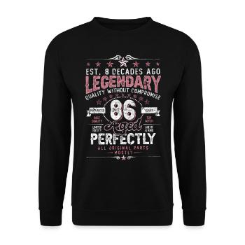Vintage 86 Aged Perfectly Women on 86th Birthday - Unisex Sweatshirt - black - Front - Alina (178cm) & Michal (187cm)