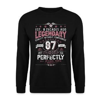 Vintage 87 Aged Perfectly Women on 87th Birthday - Unisex Sweatshirt - black - Front - Alina (178cm) & Michal (187cm)