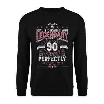 Vintage 90 Aged Perfectly Women on their 90th Birthday - Unisex Sweatshirt - black - Front - Alina (178cm) & Michal (187cm)