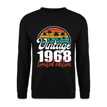 Vintage Birthday Birthday Retro 1968 Limited - Unisex Sweatshirt - black - Front - Alina (178cm) & Michal (187cm)