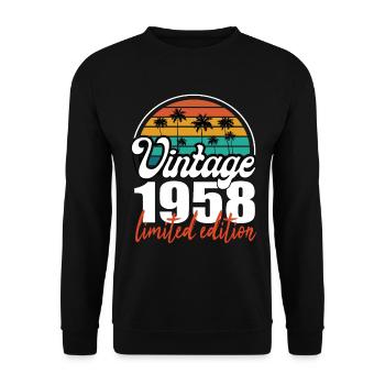 Vintage Birthday Birthday Retro 1958 Limited - Unisex Sweatshirt - black - Front - Alina (178cm) & Michal (187cm)