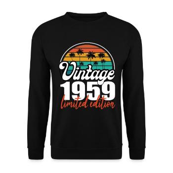 Vintage Geburtstag Geburtstag Retro 1959 Limited - Unisex Pullover - Schwarz - Vorne - Alina (178cm) & Michal (187cm)