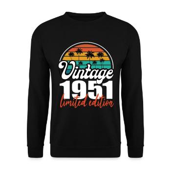 Vintage Geburtstag Geburtstag Retro 1951 Limited - Unisex Pullover - Schwarz - Vorne - Alina (178cm) & Michal (187cm)