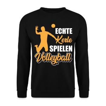 Beachvolleyball | Echte Kerle spielen Volleyball - Unisex Pullover - Schwarz - Vorne - Alina (178cm) & Michal (187cm)