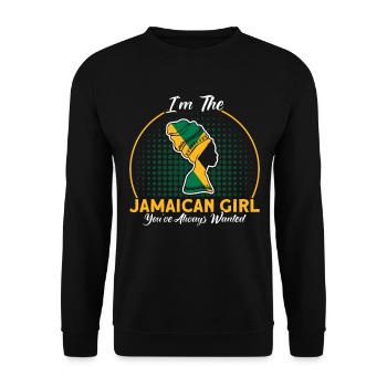 Jamaica Jamaican Flag Gift - Unisex Sweatshirt - black - Front - Alina (178cm) & Michal (187cm)
