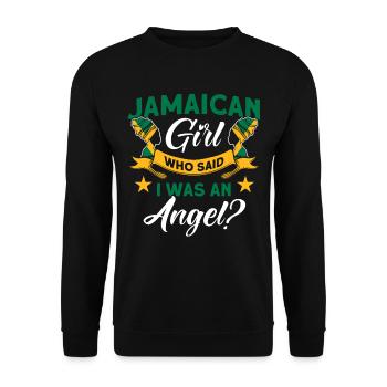 Jamaika Jamaikanische Flagge Geschenk - Unisex Pullover - Schwarz - Vorne - Alina (178cm) & Michal (187cm)