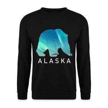 Alaska Gift USA Nature Bear Denali Grizzly Forest - Sweat-shirt Unisexe - noir - Devant - Alina (178cm) & Michal (187cm)