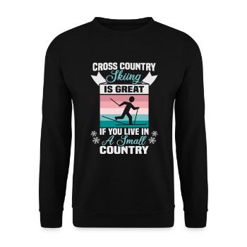 Cross-country biathlon cross-country skiers - Unisex Sweatshirt - black - Front - Alina (178cm) & Michal (187cm)