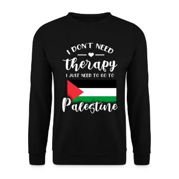 Palästina Tshirt Herren Kinder Damen Palestine - Unisex Pullover - Schwarz - Vorne - Alina (178cm) & Michal (187cm)