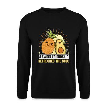 Friendship gift for good friend - Unisex Sweatshirt - black - Front - Alina (178cm) & Michal (187cm)
