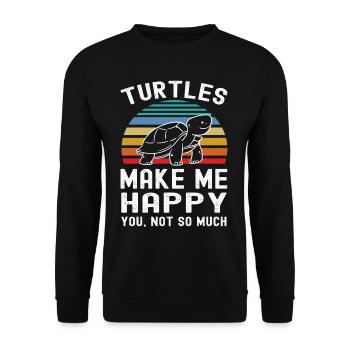 Turtle Tshirt Reptiles Children Men Women - Unisex Sweatshirt - black - Front - Alina (178cm) & Michal (187cm)