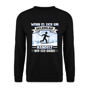 Langläufer Biathlon Skilangläufer - Unisex Pullover - Schwarz - Vorne - Alina (178cm) & Michal (187cm)