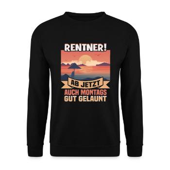 Pensionierung Geschenkidee Rente Arbeitskollege - Unisex Pullover - Schwarz - Vorne - Alina (178cm) & Michal (187cm)