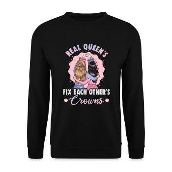 Cadeau d’amitié pour bon ami - Sweat-shirt Unisexe - noir - Devant - Alina (178cm) & Michal (187cm)