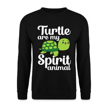 Turtle Gift Kids Reptiles Sea Beach - Unisex Sweatshirt - black - Front - Alina (178cm) & Michal (187cm)