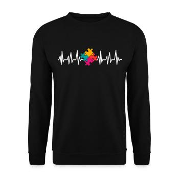 Autism Gift Autistic Asperger ADHD Autism - Unisex Sweatshirt - black - Front - Alina (178cm) & Michal (187cm)