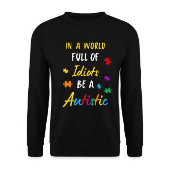 Autistic Autism Autism Awareness Day Asperger's Child - Unisex Sweatshirt - black - Front - Alina (178cm) & Michal (187cm)