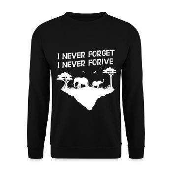 Elephant Gift For Proboscis Africa Wilderness Zoo - Unisex Sweatshirt - black - Front - Alina (178cm) & Michal (187cm)