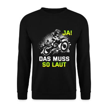 Motocross Tshirt Für Herren Damen Enduro Supermoto - Unisex Pullover - Schwarz - Vorne - Alina (178cm) & Michal (187cm)