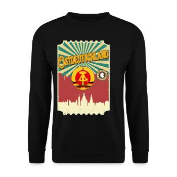 Ostdeutschland Tshirt Herren Ossi Dresden NVA DDR - Unisex Pullover - Schwarz - Vorne - Alina (178cm) & Michal (187cm)