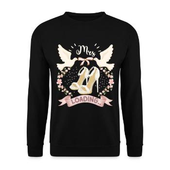 Wedding, Hochzeit, Braut, Mrs.-loading, Verlobung - Unisex Pullover - Schwarz - Vorne - Alina (178cm) & Michal (187cm)