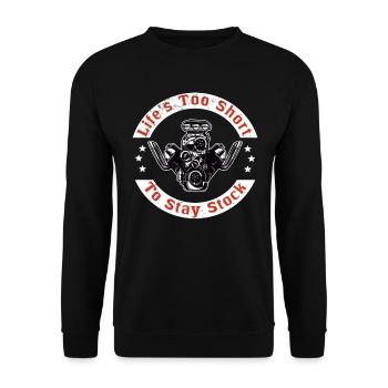 Muscel Car V8 Turbocharger Tuning Rennwagen - Unisex Pullover - Schwarz - Vorne - Alina (178cm) & Michal (187cm)
