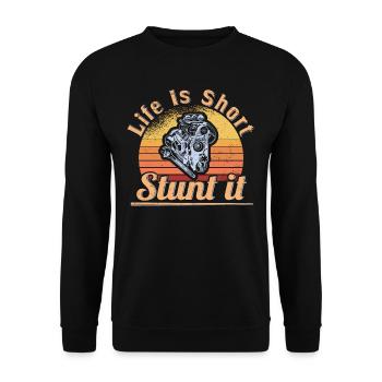 Muscel Car V8 Turbocharger Tuning Rennwagen - Unisex Pullover - Schwarz - Vorne - Alina (178cm) & Michal (187cm)