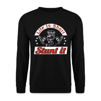 Muscel Car V8 Turbocharger Tuning Rennwagen - Unisex Pullover - Schwarz - Vorne - Alina (178cm) & Michal (187cm)