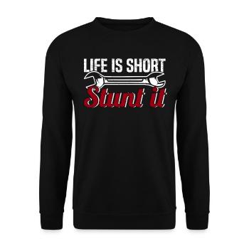 Muscel Car V8 Turbocharger Tuning Rennwagen - Unisex Pullover - Schwarz - Vorne - Alina (178cm) & Michal (187cm)