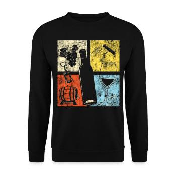 Sommelier Wine Drinking Tasting - Unisex Pullover - Schwarz - Vorne - Alina (178cm) & Michal (187cm)