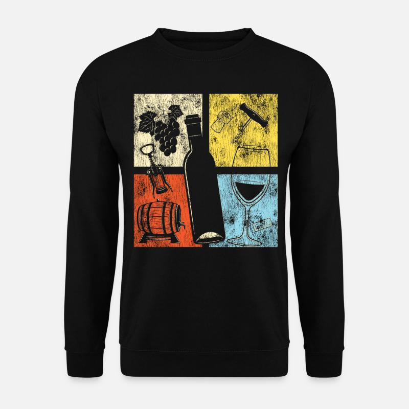 Sommelier Wine Drinking Tasting - Unisex Pullover - Schwarz