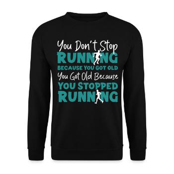 Running Runner Half Marathon - Unisex Pullover - Schwarz - Vorne - Alina (178cm) & Michal (187cm)