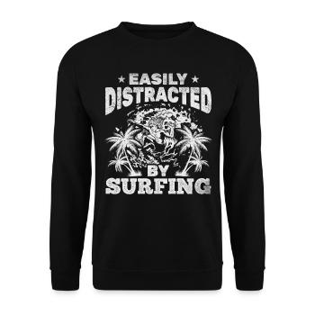 Surf, surf sur l’eau, surf, facile - Sweat-shirt Unisexe - noir - Devant - Alina (178cm) & Michal (187cm)