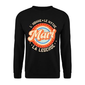 Mari L'Homme Le Mythe La Légende - Sweat-shirt Unisexe - noir - Devant - Alina (178cm) & Michal (187cm)