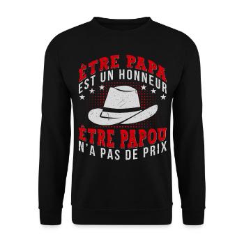 Être Papou N'a Pas De Sans Prix Fete Des Grand - Sweat-shirt Unisexe - noir - Devant - Alina (178cm) & Michal (187cm)