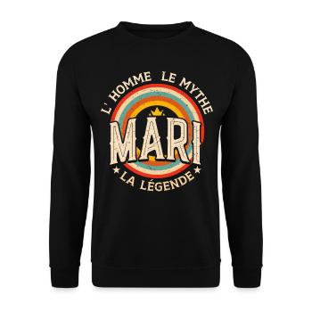 Mari L'Homme Le Mythe La Légende - Sweat-shirt Unisexe - noir - Devant - Alina (178cm) & Michal (187cm)