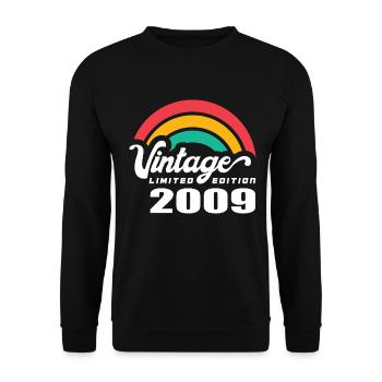 Vintage Anniversaire Anniversaire Rétro 2009 Limité - Sweat-shirt Unisexe - noir - Devant - Alina (178cm) & Michal (187cm)