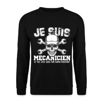 Je suis mécanicien super pouvoir - Sweat-shirt Unisexe - noir - Devant - Alina (178cm) & Michal (187cm)