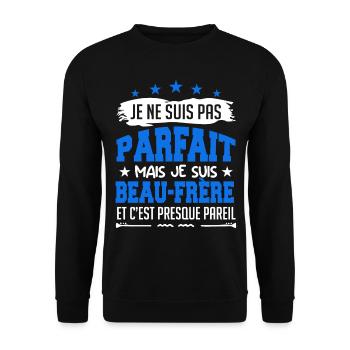 Pas parfait beau frère - Sweat-shirt Unisexe - noir - Devant - Alina (178cm) & Michal (187cm)
