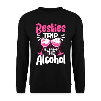 Besties Trip Holiday Trip Holiday Gift - Unisex Sweatshirt - black - Front - Alina (178cm) & Michal (187cm)