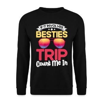 Besties Trip Holiday Trip Holiday Gift - Unisex Sweatshirt - black - Front - Alina (178cm) & Michal (187cm)