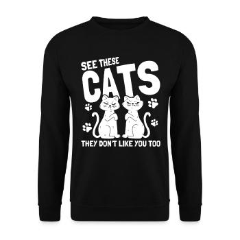 Cats Cat Owner Pet Animals Gift - Unisex Sweatshirt - black - Front - Alina (178cm) & Michal (187cm)